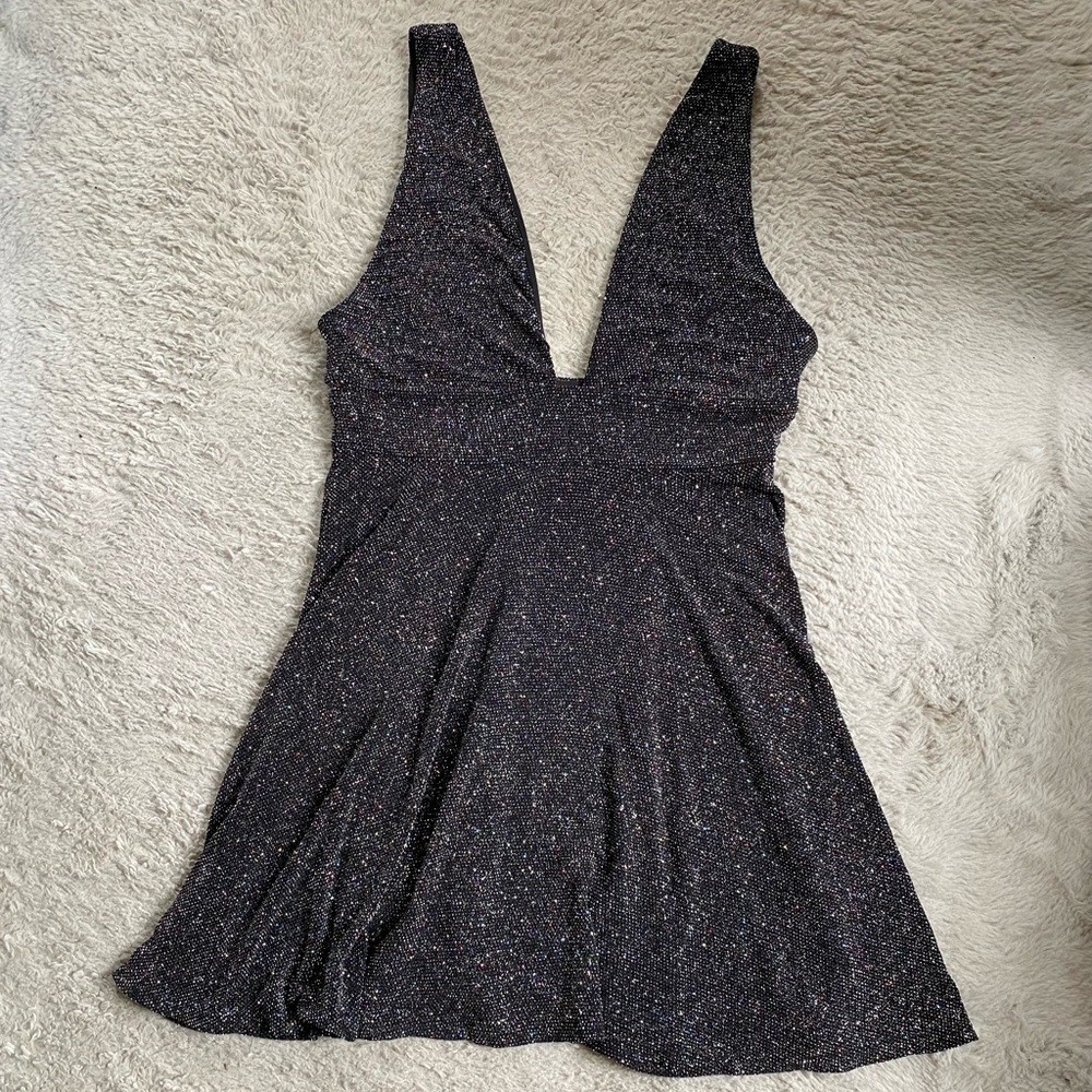 Urban outfitters low cut flowy sparkle dress